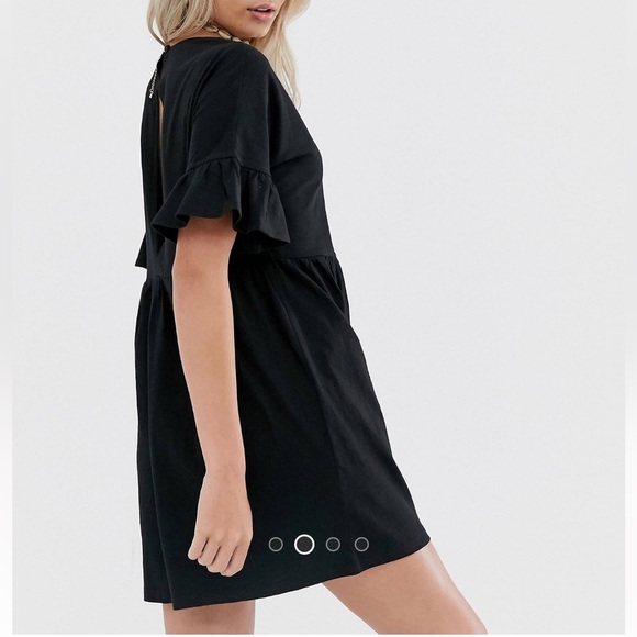 ASOS • Smock Romper with Frill Sleeve - Picture 2 of 10